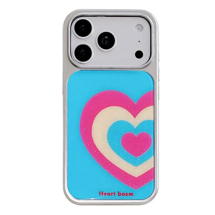 Electroplated Silver Frame Glitter Embossed Phone Case, For iPhone 17 Pro