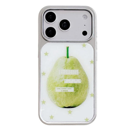 Electroplated Silver Frame Glitter Embossed Phone Case, For iPhone 17 Pro