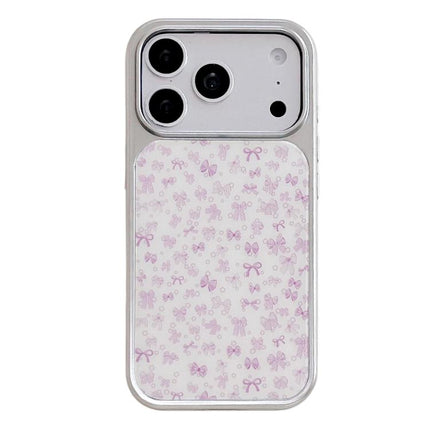 Electroplated Silver Frame Glitter Embossed Phone Case, For iPhone 17 Pro