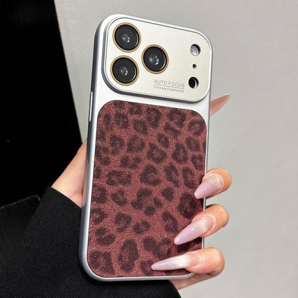Large Window Full Coverage Glitter Leopard Print Phone Case, For iPhone 17 Pro Max, For iPhone 17 Pro, For iPhone 17, For iPhone Air