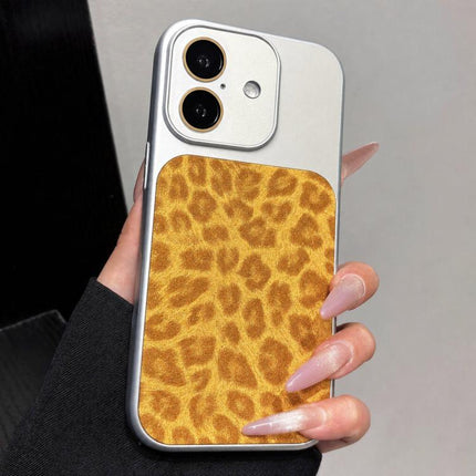 Large Window Full Coverage Glitter Leopard Print Phone Case, For iPhone 16 Pro Max, For iPhone 16 Pro, For iPhone 16 Plus, For iPhone 16