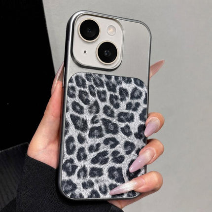 Large Window Full Coverage Glitter Leopard Print Phone Case, For iPhone 15 Pro Max, For iPhone 15 Pro, For iPhone 15 Plus, For iPhone 15