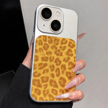 Large Window Full Coverage Glitter Leopard Print Phone Case, For iPhone 15 Pro Max, For iPhone 15 Pro, For iPhone 15 Plus, For iPhone 15