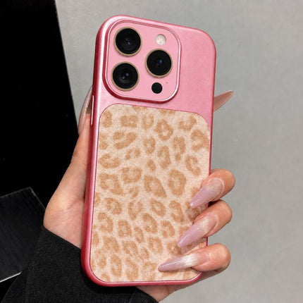 Large Window Full Coverage Glitter Leopard Print Phone Case, For iPhone 14 Plus, For iPhone 14, For iPhone 14 Pro, For iPhone 14 Pro Max