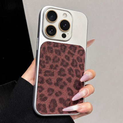 Large Window Full Coverage Glitter Leopard Print Phone Case, For iPhone 13 Pro Max, For iPhone 13 Pro, For iPhone 13