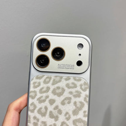 Large Window Full Coverage Glitter Leopard Print Phone Case, For iPhone 16 Pro Max, For iPhone 16 Pro, For iPhone 16 Plus, For iPhone 16