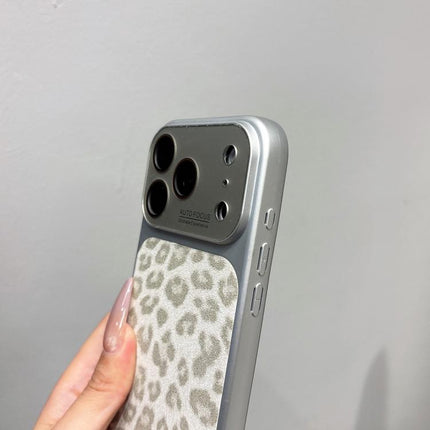 Large Window Full Coverage Glitter Leopard Print Phone Case, For iPhone 13 Pro Max, For iPhone 13 Pro, For iPhone 13