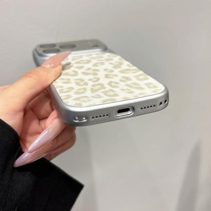 Large Window Full Coverage Glitter Leopard Print Phone Case, For iPhone 14 Plus, For iPhone 14, For iPhone 14 Pro, For iPhone 14 Pro Max