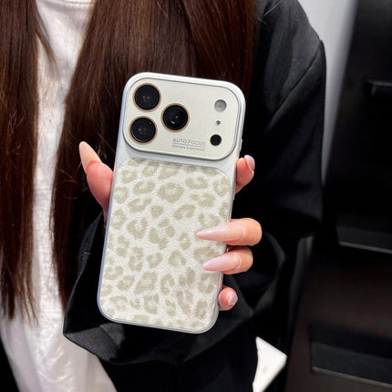 Large Window Full Coverage Glitter Leopard Print Phone Case, For iPhone 13 Pro Max, For iPhone 13 Pro, For iPhone 13