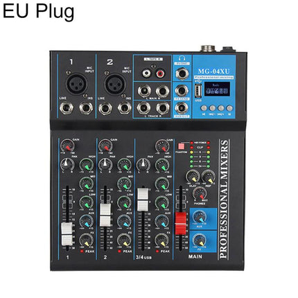 MG-04 4-Channel Multi-function Professional Bluetooth Live Streaming Recording Mixer, EU Plug, UK Plug, US Plug