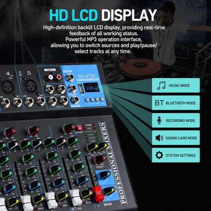 MG-04 4-Channel Multi-function Professional Bluetooth Live Streaming Recording Mixer, EU Plug, UK Plug, US Plug