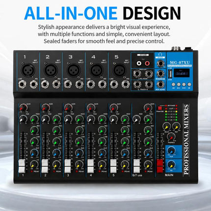 MG-04 4-Channel Multi-function Professional Bluetooth Live Streaming Recording Mixer, EU Plug, UK Plug, US Plug