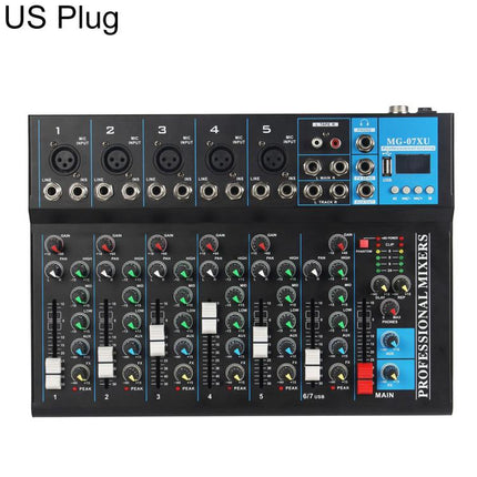 MG-07 7-Channel Multi-function Professional Bluetooth Live Streaming Recording Mixer, EU Plug, UK Plug, US Plug