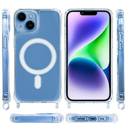 Clear Acrylic Airbag Magnetic Phone Case with Lanyard Holes, For iPhone 12 mini, For iPhone 11 Pro Max, For iPhone 11, For iPhone 11 Pro, For iPhone X / XS, For iPhone XR, For iPhone XS Max, For iPhone 8 Plus / 7 Plus