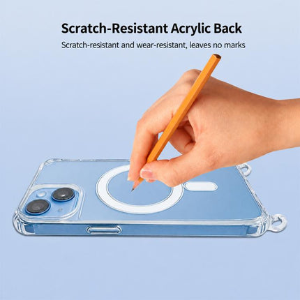 Clear Acrylic Airbag Magnetic Phone Case with Lanyard Holes, For iPhone 12 mini, For iPhone 11 Pro Max, For iPhone 11, For iPhone 11 Pro, For iPhone X / XS, For iPhone XR, For iPhone XS Max, For iPhone 8 Plus / 7 Plus