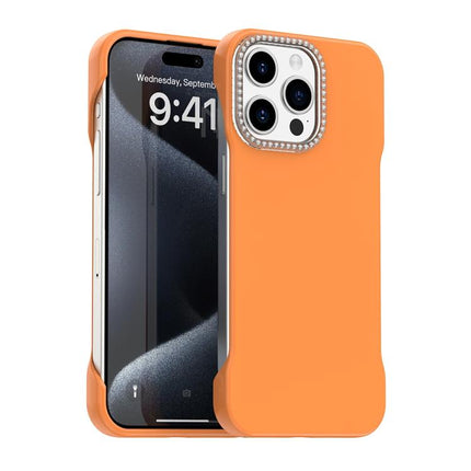 Candy Diamond Half-frame Frosted PC Hybrid TPU Phone Case, For iPhone 16 Plus, For iPhone 16, For iPhone 15 Pro Max