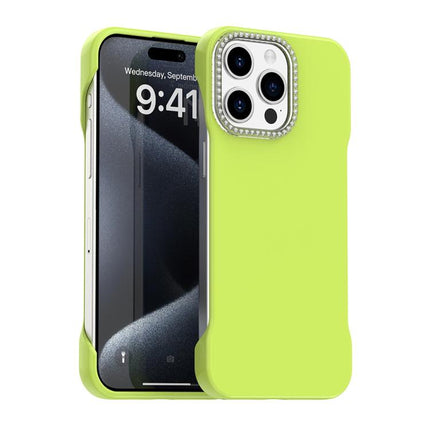 Candy Diamond Half-frame Frosted PC Hybrid TPU Phone Case, For iPhone 16 Plus, For iPhone 16, For iPhone 15 Pro Max