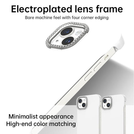 Candy Diamond Half-frame Frosted PC Hybrid TPU Phone Case, For iPhone 14 Plus, For iPhone 14, For iPhone 14 Pro