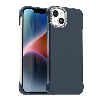 Candy Diamond Half-frame Frosted PC Hybrid TPU Phone Case, For iPhone 14 Plus, For iPhone 14, For iPhone 14 Pro