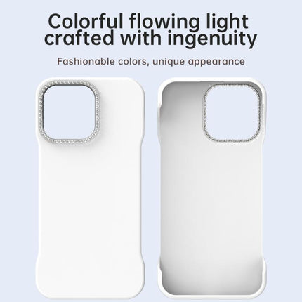 Candy Diamond Half-frame Frosted PC Hybrid TPU Phone Case, For iPhone 15 Pro, For iPhone 15 Plus, For iPhone 15