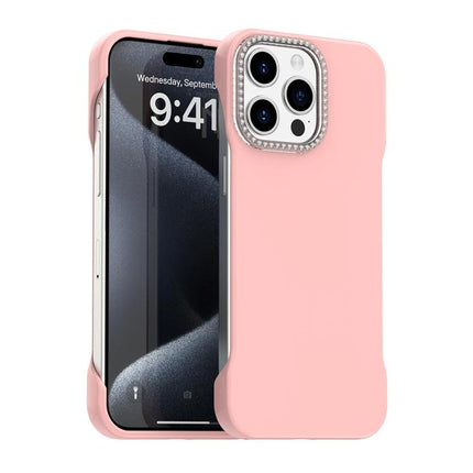 Candy Diamond Half-frame Frosted PC Hybrid TPU Phone Case, For iPhone 15 Pro, For iPhone 15 Plus, For iPhone 15