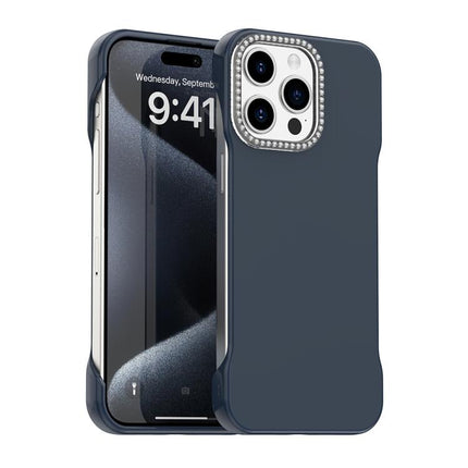 Candy Diamond Half-frame Frosted PC Hybrid TPU Phone Case, For iPhone 15 Pro, For iPhone 15 Plus, For iPhone 15