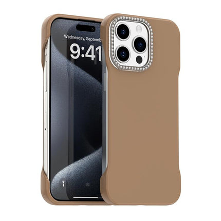 Candy Diamond Half-frame Frosted PC Hybrid TPU Phone Case, For iPhone 15 Pro, For iPhone 15 Plus, For iPhone 15