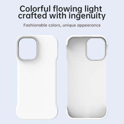 Candy Diamond Half-frame Frosted PC Hybrid TPU Phone Case, For iPhone 16 Plus, For iPhone 16, For iPhone 15 Pro Max