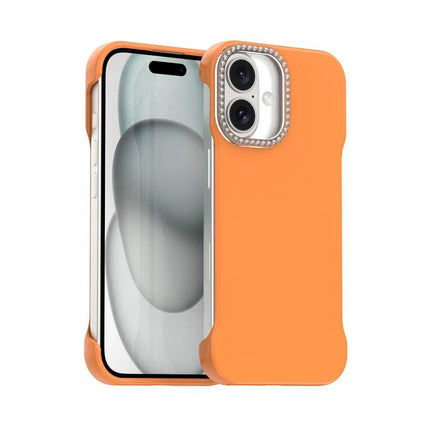 Candy Diamond Half-frame Frosted PC Hybrid TPU Phone Case, For iPhone 16 Plus, For iPhone 16, For iPhone 15 Pro Max