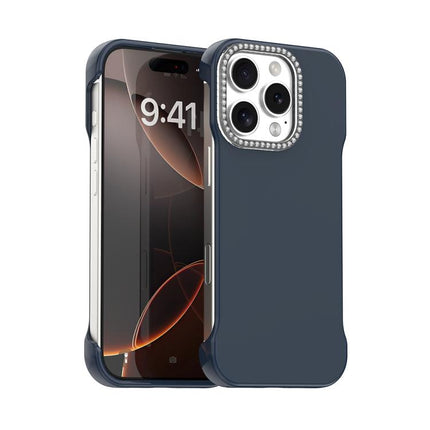 Candy Diamond Half-frame Frosted PC Hybrid TPU Phone Case, For iPhone Air, For iPhone 16 Pro Max, For iPhone 16 Pro