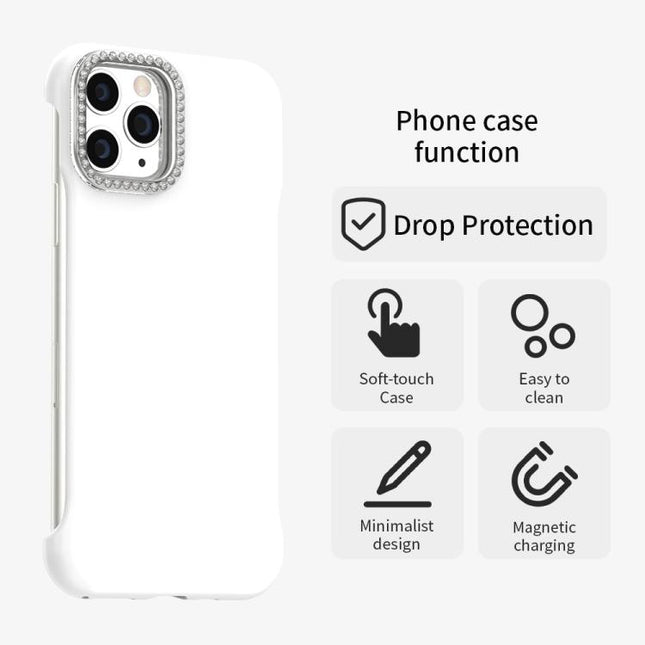 Candy Diamond Half-frame Frosted PC Hybrid TPU Phone Case, For iPhone 11 Pro