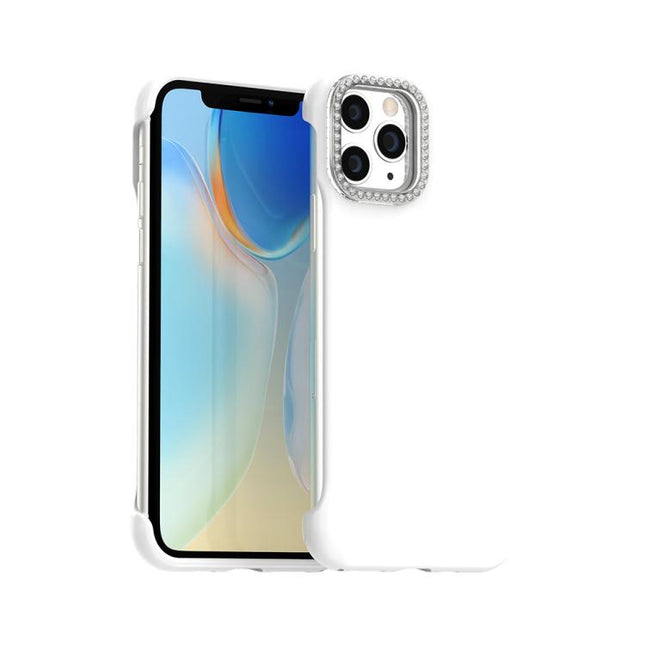 Candy Diamond Half-frame Frosted PC Hybrid TPU Phone Case, For iPhone 12 Pro, For iPhone 11 Pro Max, For iPhone 11