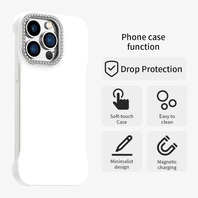 Candy Diamond Half-frame Frosted PC Hybrid TPU Phone Case, For iPhone 12 Pro, For iPhone 11 Pro Max, For iPhone 11