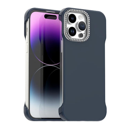Candy Diamond Half-frame Frosted PC Hybrid TPU Phone Case, For iPhone 14 Plus, For iPhone 14, For iPhone 14 Pro