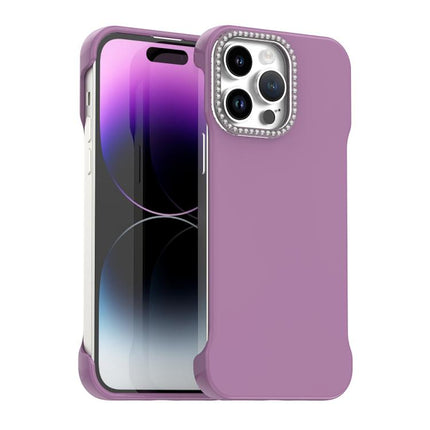 Candy Diamond Half-frame Frosted PC Hybrid TPU Phone Case, For iPhone 14 Plus, For iPhone 14, For iPhone 14 Pro