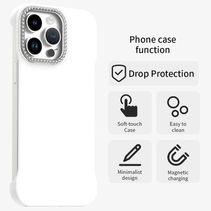 Candy Diamond Half-frame Frosted PC Hybrid TPU Phone Case, For iPhone 14 Pro Max, For iPhone 13 Pro Max, For iPhone 13 Pro