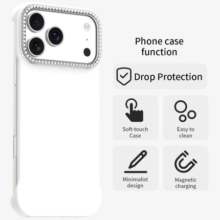 Candy Diamond Half-frame Frosted PC Hybrid TPU Phone Case, For iPhone 17 Pro Max, For iPhone 17 Pro, For iPhone 17