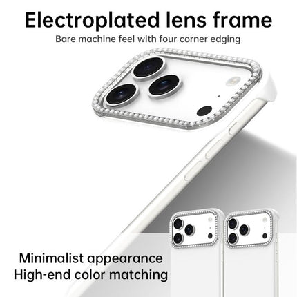 Candy Diamond Half-frame Frosted PC Hybrid TPU Phone Case, For iPhone 17 Pro Max, For iPhone 17 Pro, For iPhone 17