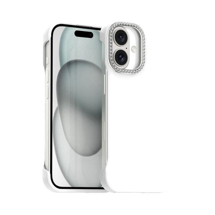 Candy Diamond Half-frame Frosted PC Hybrid TPU Phone Case, For iPhone 17 Pro Max, For iPhone 17 Pro, For iPhone 17