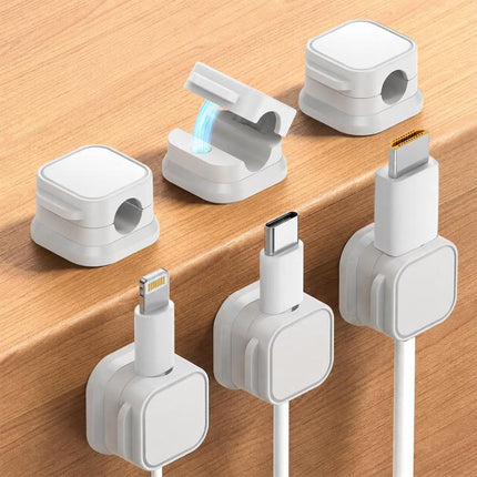 6pcs / Set Magnetic Cable Organizer Wall-Mounted Data Cable Holder