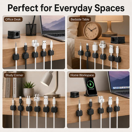 6pcs / Set Magnetic Cable Organizer Wall-Mounted Data Cable Holder