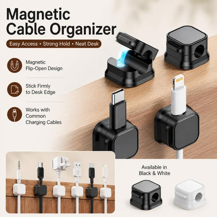6pcs / Set Magnetic Cable Organizer Wall-Mounted Data Cable Holder