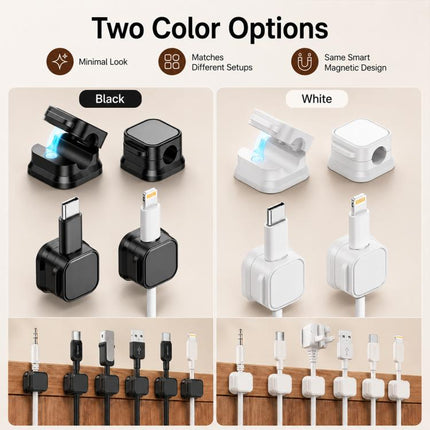 6pcs / Set Magnetic Cable Organizer Wall-Mounted Data Cable Holder