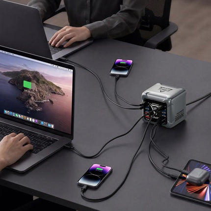 BK-127D 1200W GaN Multi Interface Desktop Charger with RGB Touch Lighting, EU Plug, US Plug, AU Plug, UK Plug