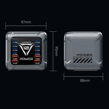 BK-127D 1200W GaN Multi Interface Desktop Charger with RGB Touch Lighting, EU Plug, US Plug, AU Plug, UK Plug