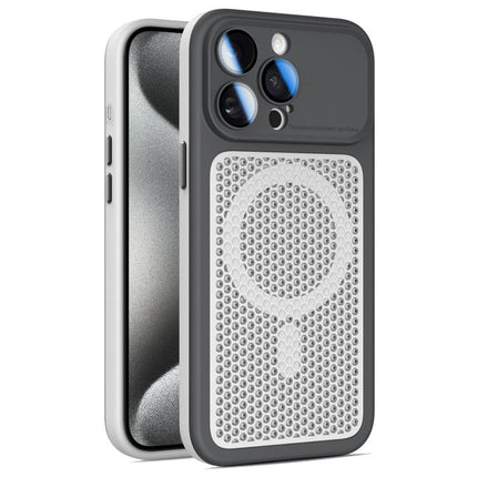 Armor Shield Mesh Cooling Magnetic Phone Case with Lens Film, For iPhone 15 Pro, For iPhone 15 Plus / 14 Plus, For iPhone 15, For iPhone 14 / 13