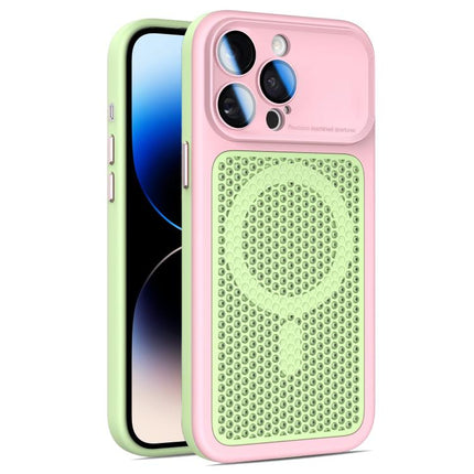Armor Shield Mesh Cooling Magnetic Phone Case with Lens Film, For iPhone 14 Pro, For iPhone 14 Pro Max, For iPhone 13 Pro Max, For iPhone 13 Pro