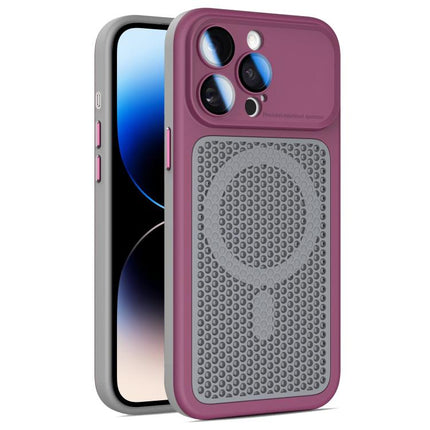 Armor Shield Mesh Cooling Magnetic Phone Case with Lens Film, For iPhone 14 Pro, For iPhone 14 Pro Max, For iPhone 13 Pro Max, For iPhone 13 Pro