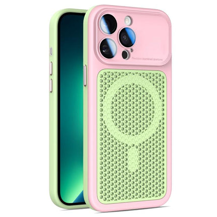 Armor Shield Mesh Cooling Magnetic Phone Case with Lens Film, For iPhone 14 Pro, For iPhone 14 Pro Max, For iPhone 13 Pro Max, For iPhone 13 Pro