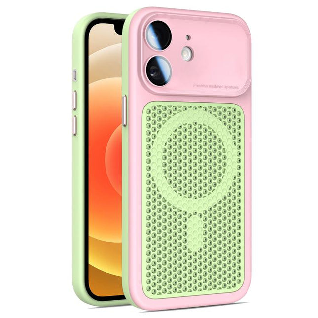 Armor Shield Mesh Cooling Magnetic Phone Case with Lens Film, For iPhone 12, For iPhone 12 Pro Max, For iPhone 12 Pro